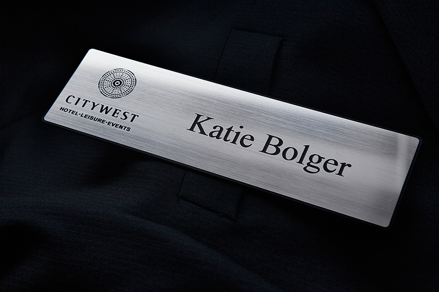 laser engraved hotel name badges